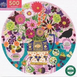 Eeboo: Fruits and Flowers Still Life (500) ronde puzzel