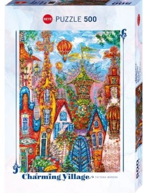 Heye: Charming Village - Blue Gate (500) verticale puzzel