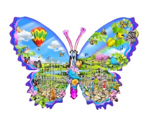 SunsOut: Garden Butterfly (1000) shaped puzzel