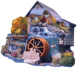 SunsOut: The Old Mill Stream (1000) shaped puzzel