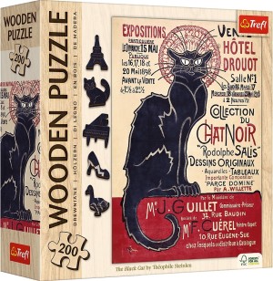 Trefl: Wood Craft - The Black Cat (200) houten legpuzzel